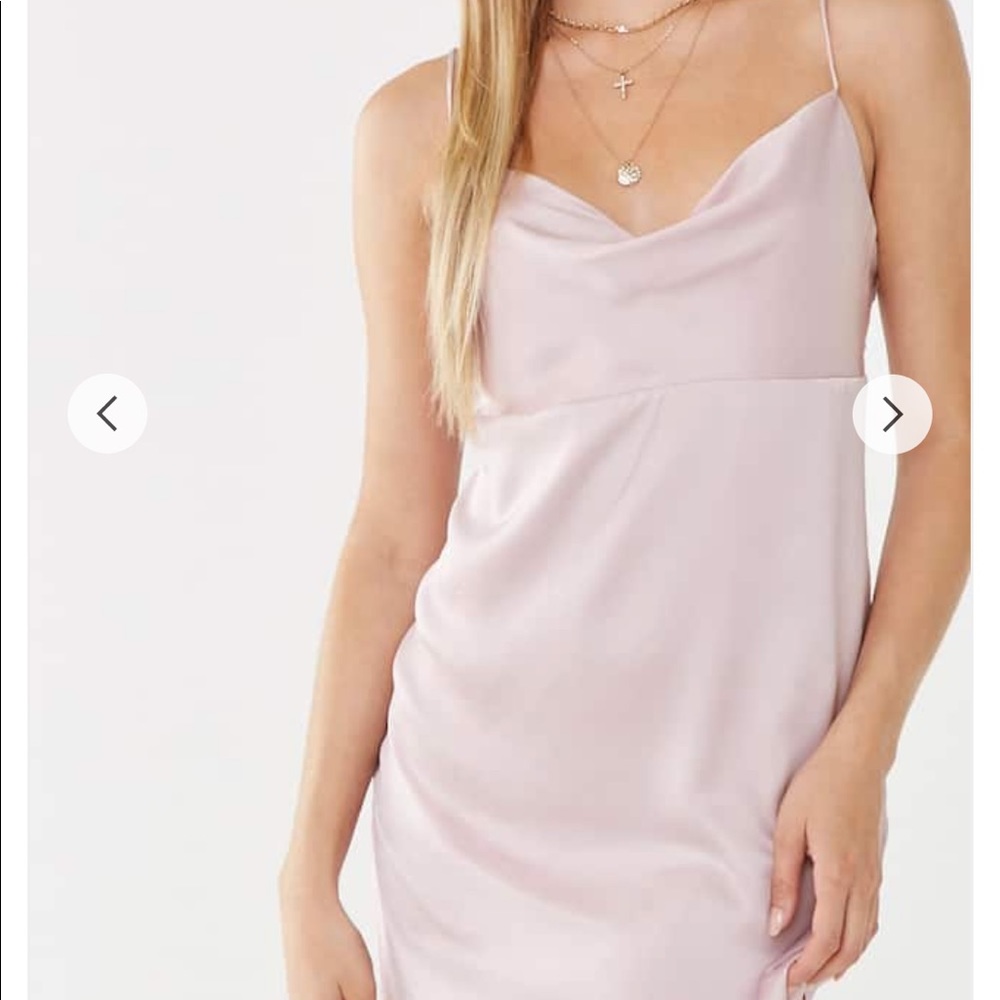 Satin Pink Mini Dress